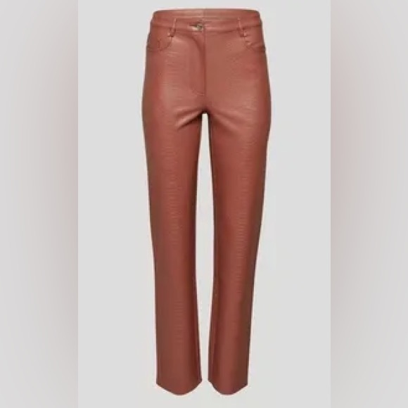 Aritzia Melina Python pants in patina brown size 4 like new - Picture 1 of 7